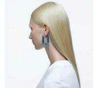 Swarovski Lucent Kreolen Statement Achteckform, Hellblau, 5600788