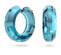 Swarovski Lucent Kreolen, Statement Ohrringe mit blauen Swarovski Kristallen