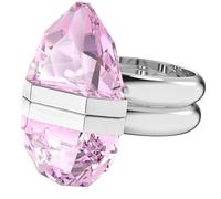 Swarovski Lucent Ring, Rhodinierter Damenring mit Rosafarbenem Swarovski Kristall