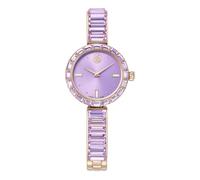 Matrix bangle Uhr, Schweizer Produktion, Kristallarmband, Violett, Champagne-vergoldetes Finish OS