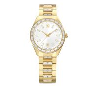 Swarovski Matrix Datumsuhr, Swiss Made, Metallarmband, Goldfarben, Goldfarbenes Finish