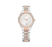Swarovski Matrix Datumsuhr, Swiss Made, Metallarmband, Roségoldfarben, Gemischtes Metall-Finish