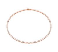 Matrix Tennis Halskette, Rundschliff, Weiß, 18K roségoldbeschichtet M