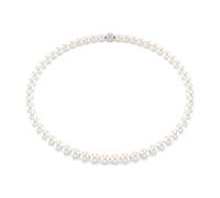 Swarovski Halskette Matrix mit Kristallperlen, Weiß, rhodiniert
