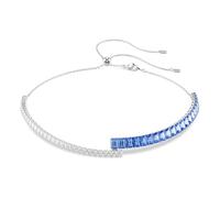 Swarovski Matrix-Halskette, verschiedene Größen, Blau, rhodiniert
