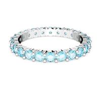 Swarovski Ring Matrix Blau Rundschliff Rhodiniert Größe 58