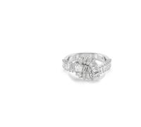 Swarovski Damenring Matrix – rhodiniert, weiß, Knoten‑Motiv, Baguette‑Schliff Zirkonia