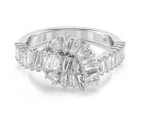 Swarovski Ring Matrix Damen Rhodiniert Weißer Knoten mit Baguette-Zirkonia Größe 55
