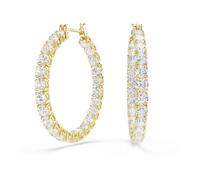 Swarovski Kreolen Matrix – Rundschliff, Weiß, Goldlegierungsschicht