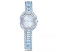 Matrix octagon Uhr, Baguette-Schliff, Metallarmband, Blau, Edelstahl OS