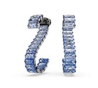 Matrix Drop-Ohrhänger, Baguette-Schliff, Blau, Rutheniert