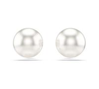 Swarovski Ohrstecker Matrix Kristallperle Weiß Rhodiniert