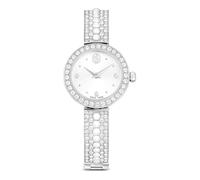 Swarovski Matrix Pearl Bangle Uhr, Schweizer Produktion, Kristallarmband, Weiß, Edelstahl