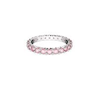 Swarovski Matrix Ring, Rhodinierter Damenschmuck mit Rosa-violetten, Strahlenden Swarovski Kristallen