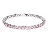 Swarovski Matrix Tennis, Rhodiniertes Damenarmband mit Strahlenden, Violett-Rosafarbenen Swarovski Kristallen