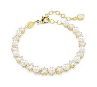 Swarovski Armband Matrix Tennis – Kristallperle, Rundschliff, Weiß, Goldlegierung, OS
