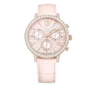 Swarovski Uhr Matrix Tennis Chrono Rosa – Roségold, Lederarmband, Kristalle, Schweizer Produktion