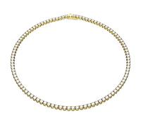 Swarovski Matrix Tennis Halskette, Rundschliff, Weiß, Goldlegierungsschicht