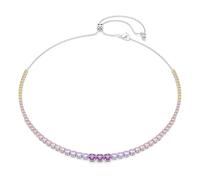Swarovski Matrix Tennis Halskette, Rundschliffe im Farbverlauf, Mehrfarbig, Rhodiniert