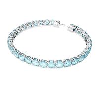 Swarovski Matrix Tennis, Rhodiniertes Damenarmband mit Strahlenden, Blauen Kristallen