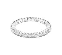 Swarovski Matrix Vittore Ring, Rundschliff, Weiß, Silberfarbenes Finish