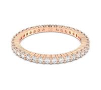 Swarovski Vittore Ring, Weißer und Rosé Vergoldeter Damenring mit Strahlenden Swarovski Kristallen