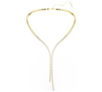 Swarovski Halskette in Y-Form Matrix, Rundschliff, Weiß, Finish 18 Karat Gold