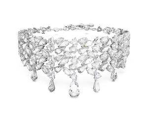 Swarovski Mesmera Choker für Damen, rhodiniert, gemischte Schnitte, Weiß, 36-43 cm Length, Kristall, Kein Edelstein