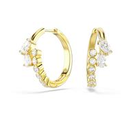 Swarovski Mesmera Creolen, Mischschliff, Weiß, 18 Karat Vergoldet