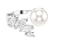 Swarovski Mesmera Offener Ring, Crystal Pearl, Marquise-Schliff, Weiß, Rhodiniert