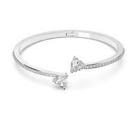 Swarovski Armreif Attract Soul, Herz, Weiss, Rhodiniert