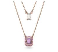 Swarovski Halskette MILLENIA – Lagenlook, Oktagon-Schliff, Roségold-Legierungsschicht 5640558 rosa