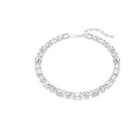Swarovski Millenia Halskette, Rhodinierte Damenhalskette mit Strahlenden Kristallen im Oktagon-Schliff, in Waagerechter und Senkrechter Position, Länge: 38.5-43.5 cm lang