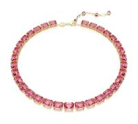 Swarovski Millenia Halskette, Oktagon-Schliff, Rosa, Goldlegierungsschicht