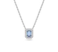 Kette mit Anhänger SWAROVSKI "Millenia, Octagon-Schliff, 5598421, 5599177, 5614926, 5614933" Halsketten Gr. Metall, Länge: 43 cm, weiß (metallfarben, blau, kristallweiß, kristallweiß) Damen Ketten mit Anhänger Swarovski Kristall, Zirkonia (synth.) (43338636-0)