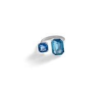 Swarovski Millenia Offener Ring, Oktagon-Schliff, Blau, Rhodiniert