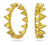 Swarovski Millenia Kreolen, Gelbe, Vergoldete Ohrringe mit Strahlendem Swarovski Kristall