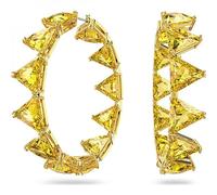 Swarovski Millenia Kreolen, Gelbe, Vergoldete Ohrringe mit Strahlendem Swarovski Kristall