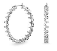 Swarovski Millenia Kreolen, Rhodinierte Ohrringe mit Strahlenden Swarovski Kristallen