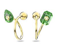 Numina Drop-Ohrhänger Asymmetrisches Design, Verschiedene Schliffe von Swarovski - Grün, Goldlegierungsschicht