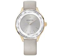 Swarovski Octea Nova Uhr, Lederarmband, Grau, Rosé vergoldetes PVD-Finish