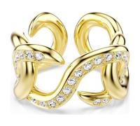 Dextera Offener Ring, Rundschliff, Weiß, Goldlegierungsschicht 52