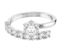 Swarovski Offener Ring Matrix, Rundschliff, weiß, rhodiniert