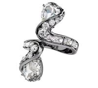 Swarovski Offener Ring The Vienna Collection, Feder, weiß, Ruthenium plattiert (Größe 55)