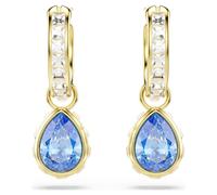 Paar Creolen SWAROVSKI "Schmuck Geschenk CHROMA Ohrringe", blau (gelbgoldfarben, kristallweiß, blau, kristallweiß, blau), Ohrringe, Damen, Metall, mit Swarovski Kristall - Einhänger abnehmbar (3939746