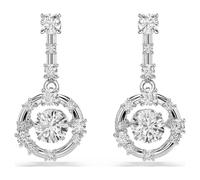 Swarovski Ohrhänger Constella Drop Rundschliff, Dancing Stone, Weiß, Rhodiniert OS