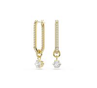 Swarovski Ohrringe Constella 5728587 – Vergoldete Kreolen mit Pavé und schwingendem Zirkonia