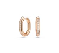 Swarovski Creolen Dextera – Achteckform, Rundschliff, klein, weiß – Roségold-Legierungsschicht S