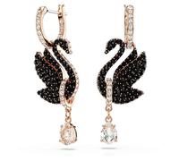 Swan - Noir Rosé - Boucles d'Oreilles - Swarovski