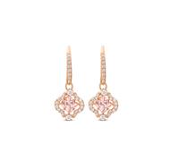 Swarovski Ohrhänger 5516477 Sparkling Dance Clover, rosa, Rosé vergoldet